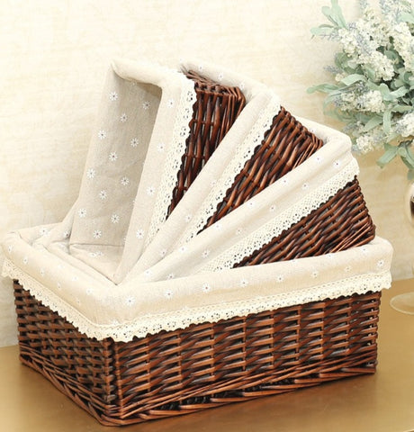 4 Sizes Handmade Rattan Storage Baskets