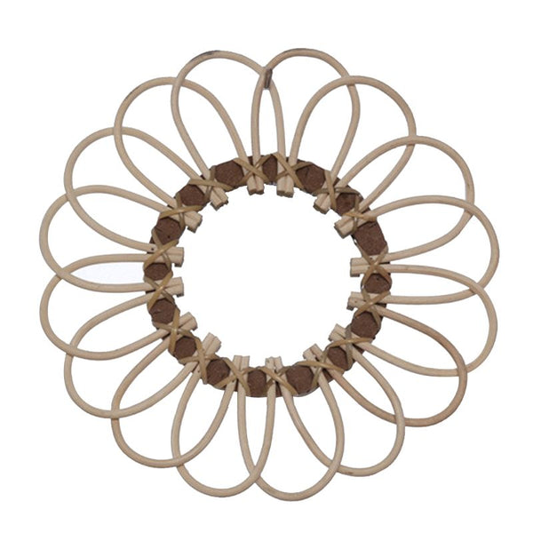 Rattan Round Makeup Mirror Innovative Art Decor Dressing Bathroom Wall Hanging